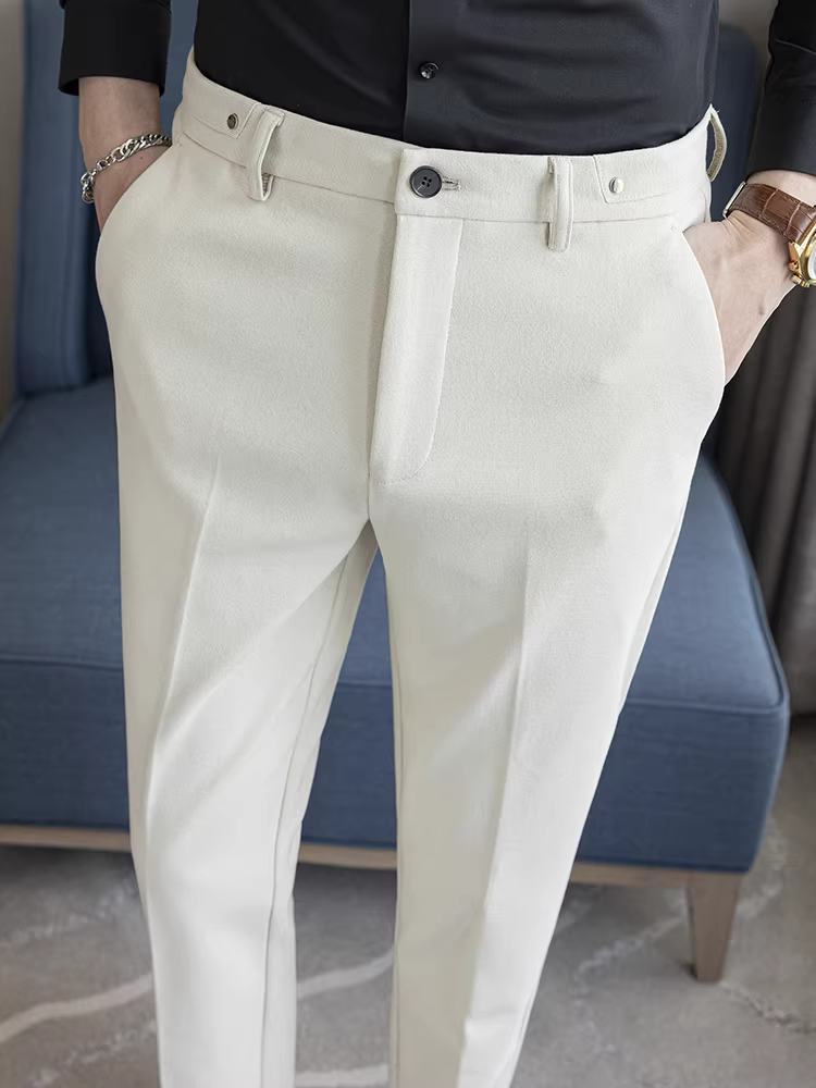 Quần tây len cao cấp dành cho nam, quần dài công sở mùa thu đông, kiểu dáng thời trang ôm dáng, chất liệu chải mềm mại.