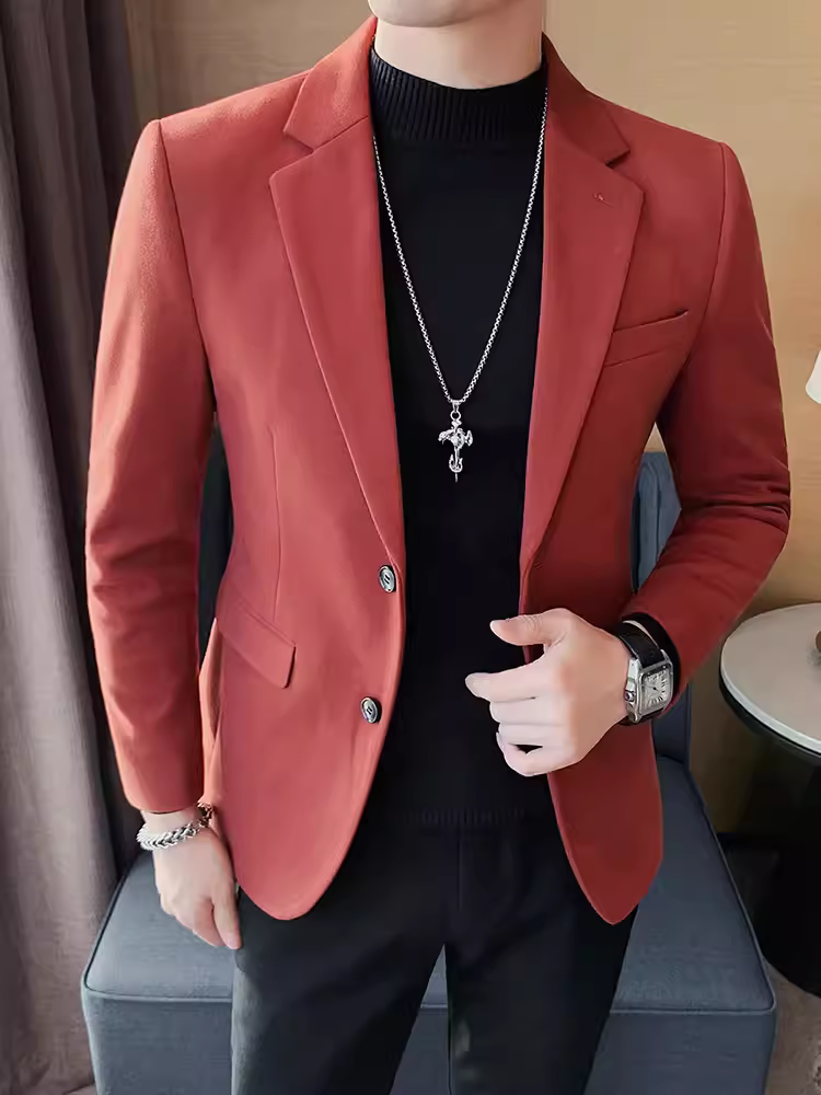 Áo khoác len nam mùa thu đông, kiểu dáng thời trang và ôm dáng, bộ vest len công sở cao cấp, phong cách Anh quốc