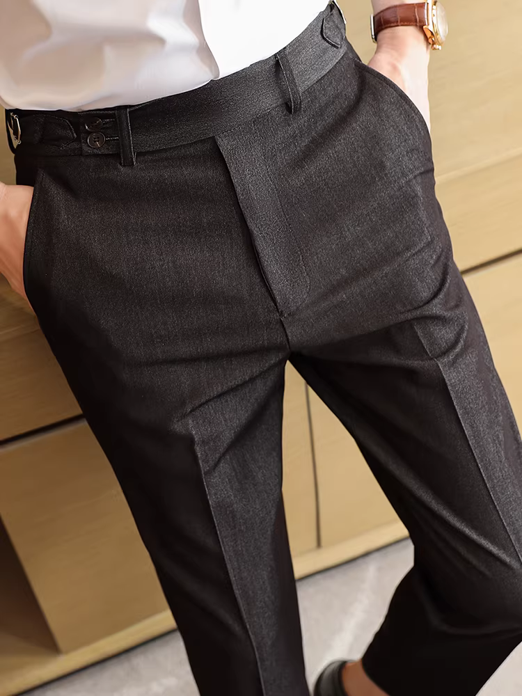 Quần nam giả denim Naples mùa xuân hè mới, quần âu lịch sự, quần vải len Tencel