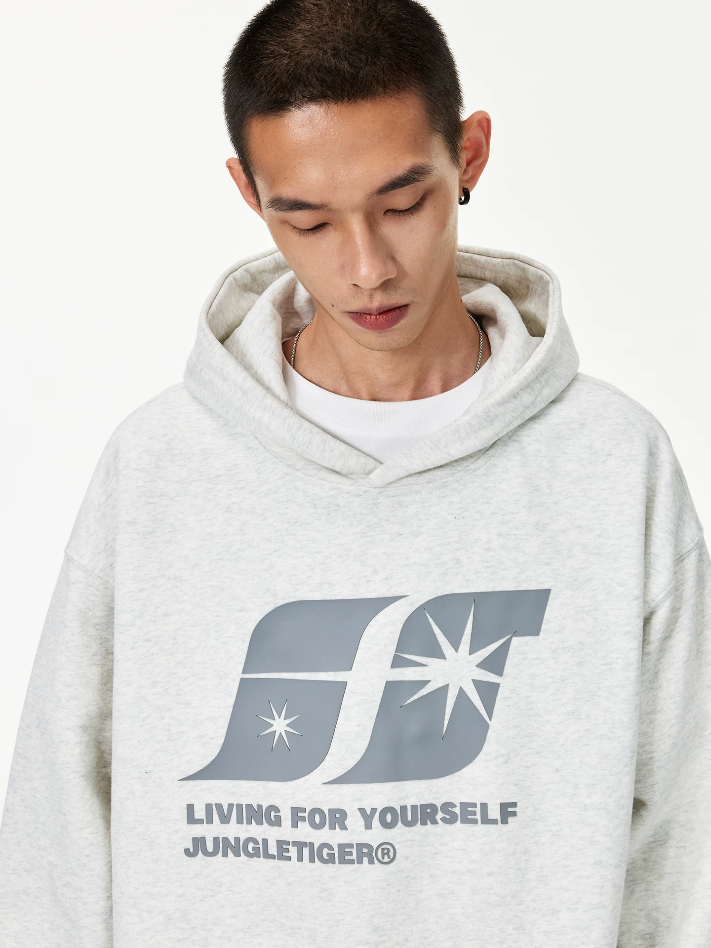 Áo hoodie có mũ trùm đầu nặng, in logo Jungle Tiger National Trend dành cho nam và nữ, kiểu dáng rộng rãi, mùa thu đông, phong cách Mỹ, áo khoác thường ngày