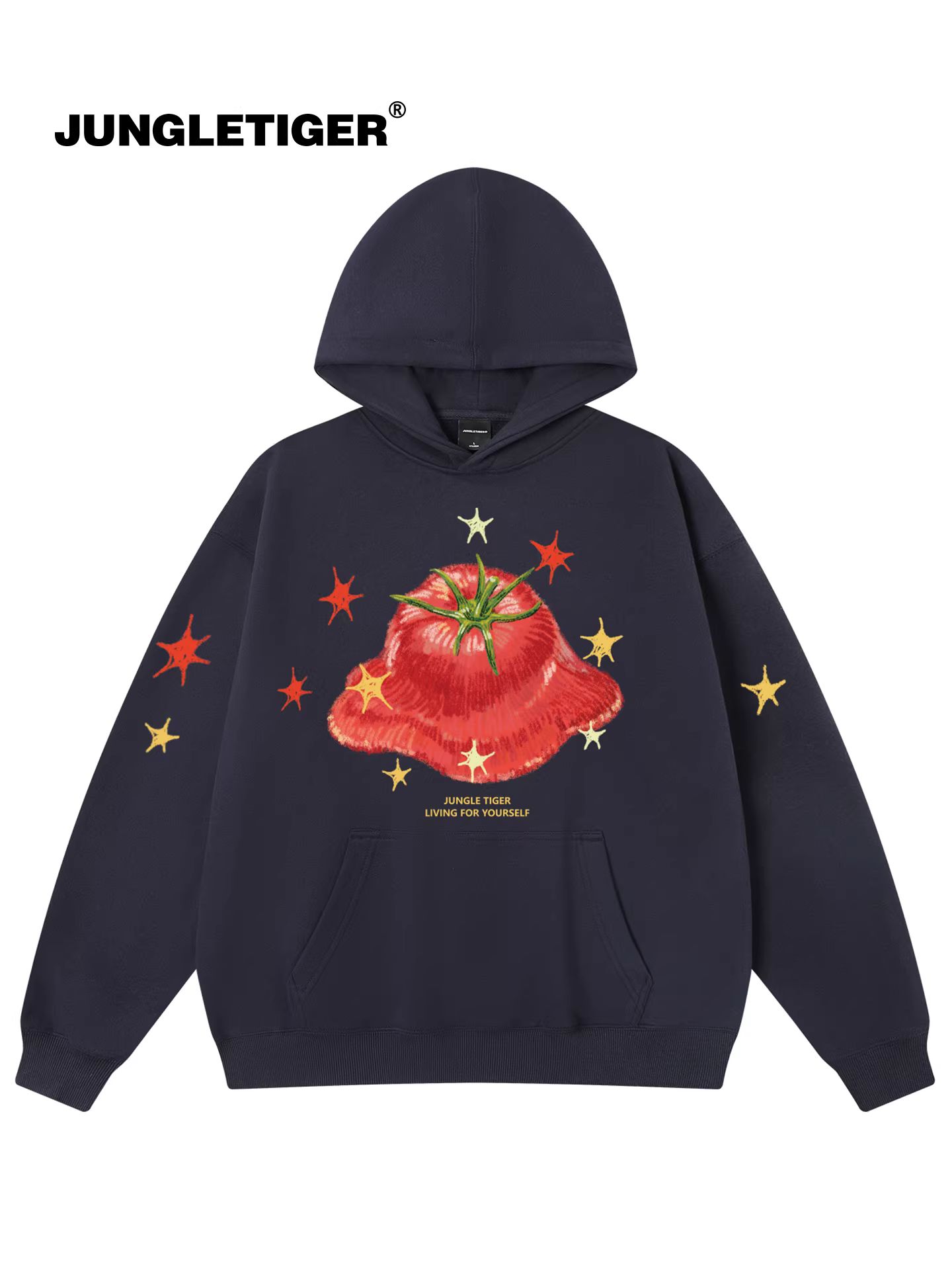 Jungle Tiger National Trend Fruit Trio In áo hoodie dáng rộng Thiết kế unisex Áo dày dặn