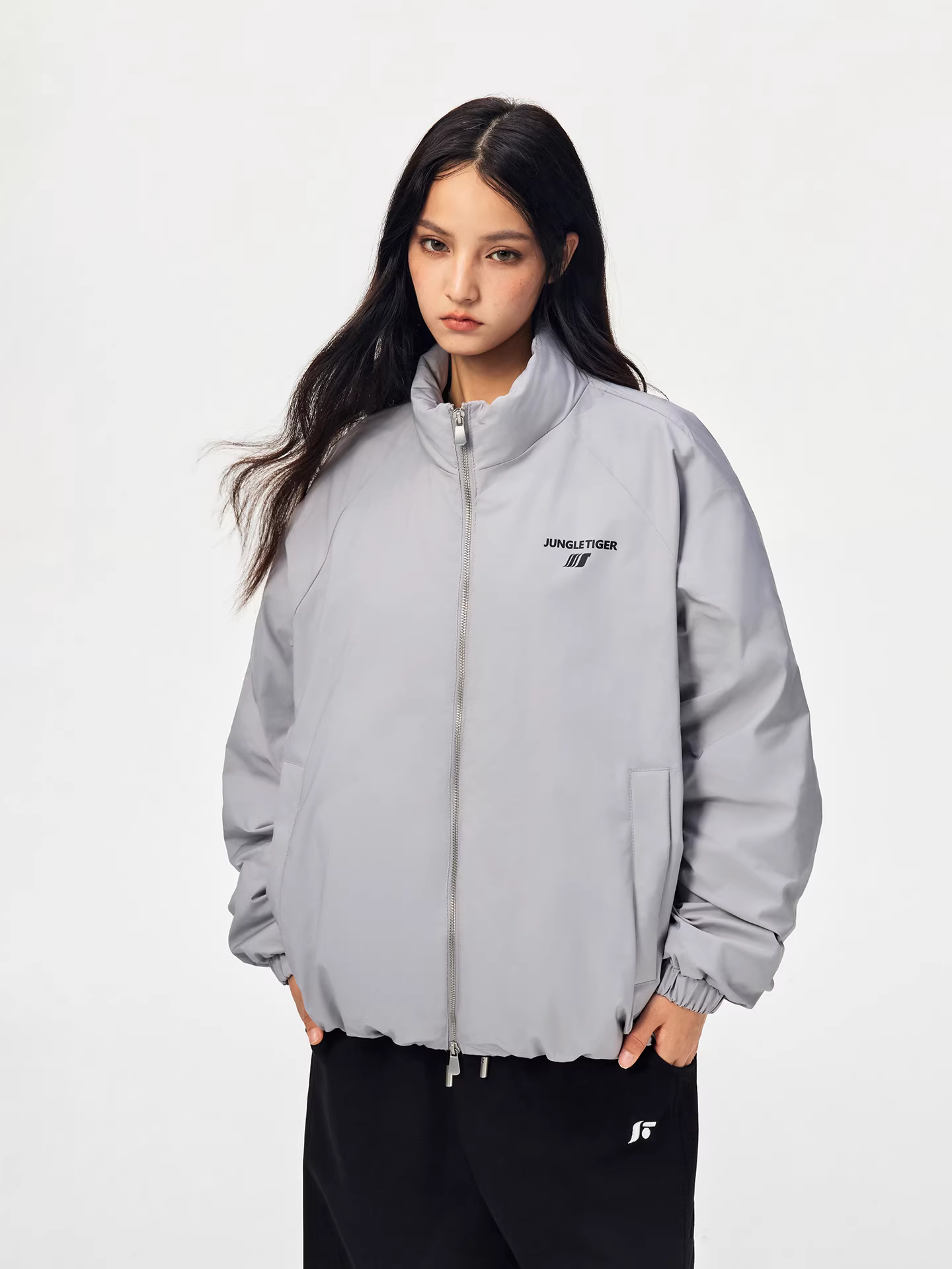 Áo khoác lông vũ trắng cao cấp Jungle Tiger 90% dành cho nam và nữ, mùa đông 2025, cổ đứng, dày dặn, ấm áp, kiểu đôi