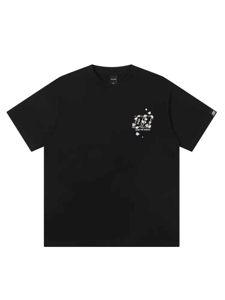 Áo thun ngắn tay thêu hoa hổ rừng dành cho nam, mẫu mới hè 2025, phong cách Mỹ, chất dày, áo thun đôi nam nữ