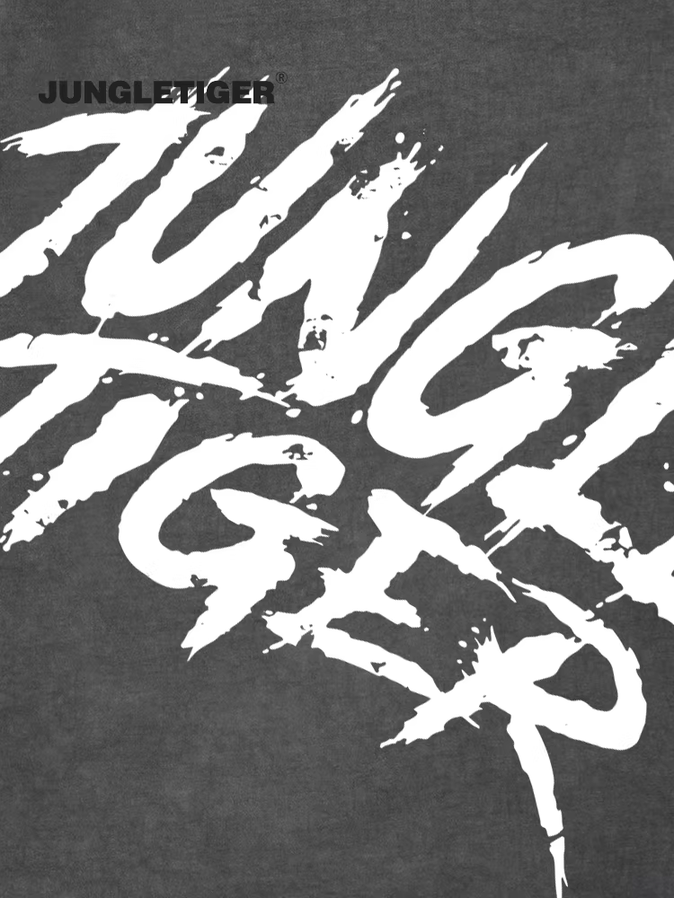 Áo thun dài tay in logo graffiti đường phố Jungle Tiger dành cho nam và nữ, áo sơ mi cotton nguyên chất có mùi thơm oải hương