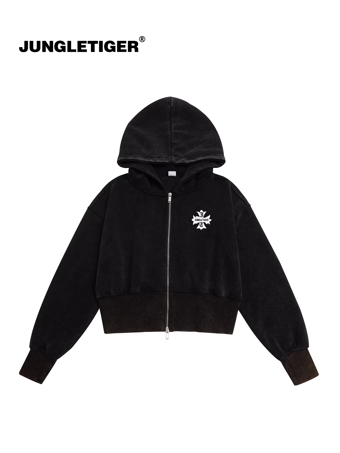 Áo khoác ngắn phong cách đường phố Mỹ Jungle Tiger dành cho nữ, thu đông 2025, kiểu dáng thời trang, chất liệu nhung, thương hiệu cao cấp.