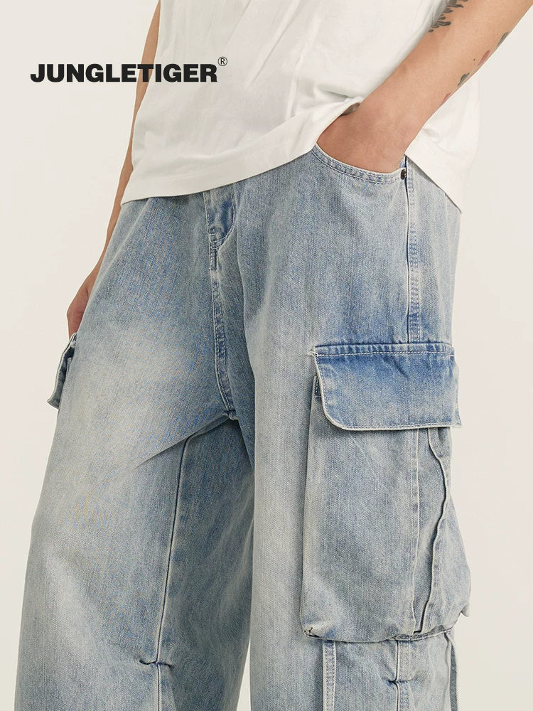 Quần jeans dài kiểu đường phố Mỹ họa tiết hổ rừng, xu hướng xuân thu 2025, thương hiệu thời trang, unisex, thiết kế cao cấp