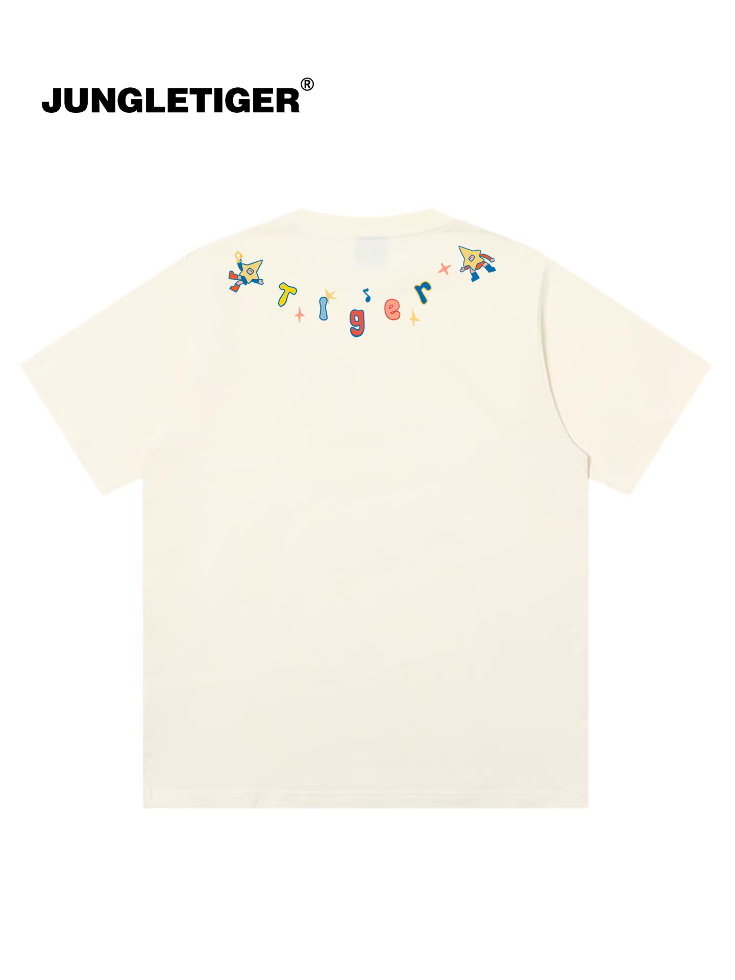 Jungle Tiger & Illustrator Collaboration Original Niche Star Necklace Áo thun ngắn tay mùa hè 2025 dành cho nam và nữ