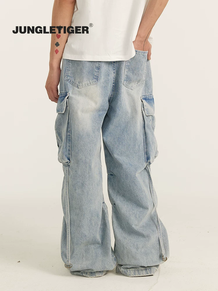 Quần jeans dài kiểu đường phố Mỹ họa tiết hổ rừng, xu hướng xuân thu 2025, thương hiệu thời trang, unisex, thiết kế cao cấp