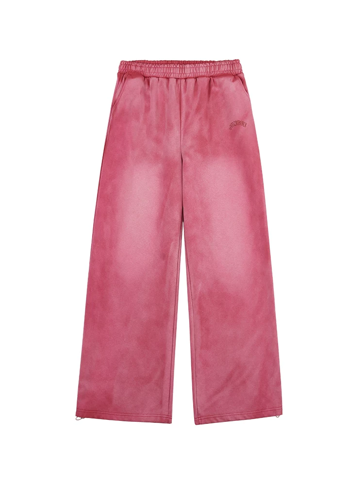 Quần jogger in logo hổ nhỏ, chất liệu dệt kim, kiểu vintage, đã qua xử lý làm cũ, dáng suông, dài, dành cho nam và nữ