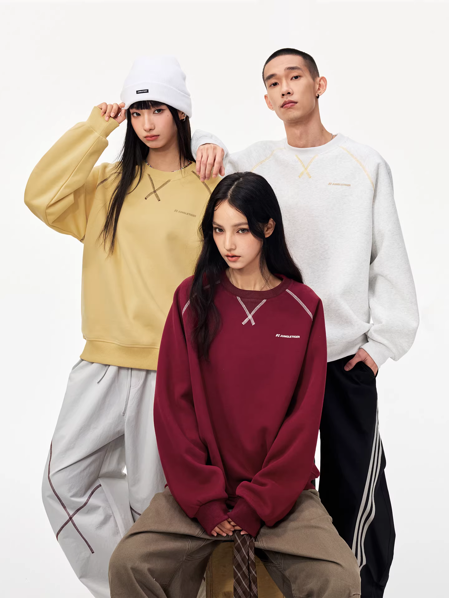 Áo thun cổ tròn họa tiết hổ rừng Mỹ Hasselblad dành cho nam 2025 Mẫu mới Thu/Đông dáng rộng chất dày dặn