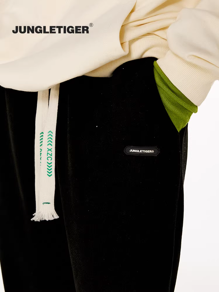 Quần dài dáng thẳng phong cách Mỹ, chất liệu mềm mại, kiểu dáng xu hướng, rộng thùng thình, màu trắng, cạp cao, quần thể thao dành cho nam