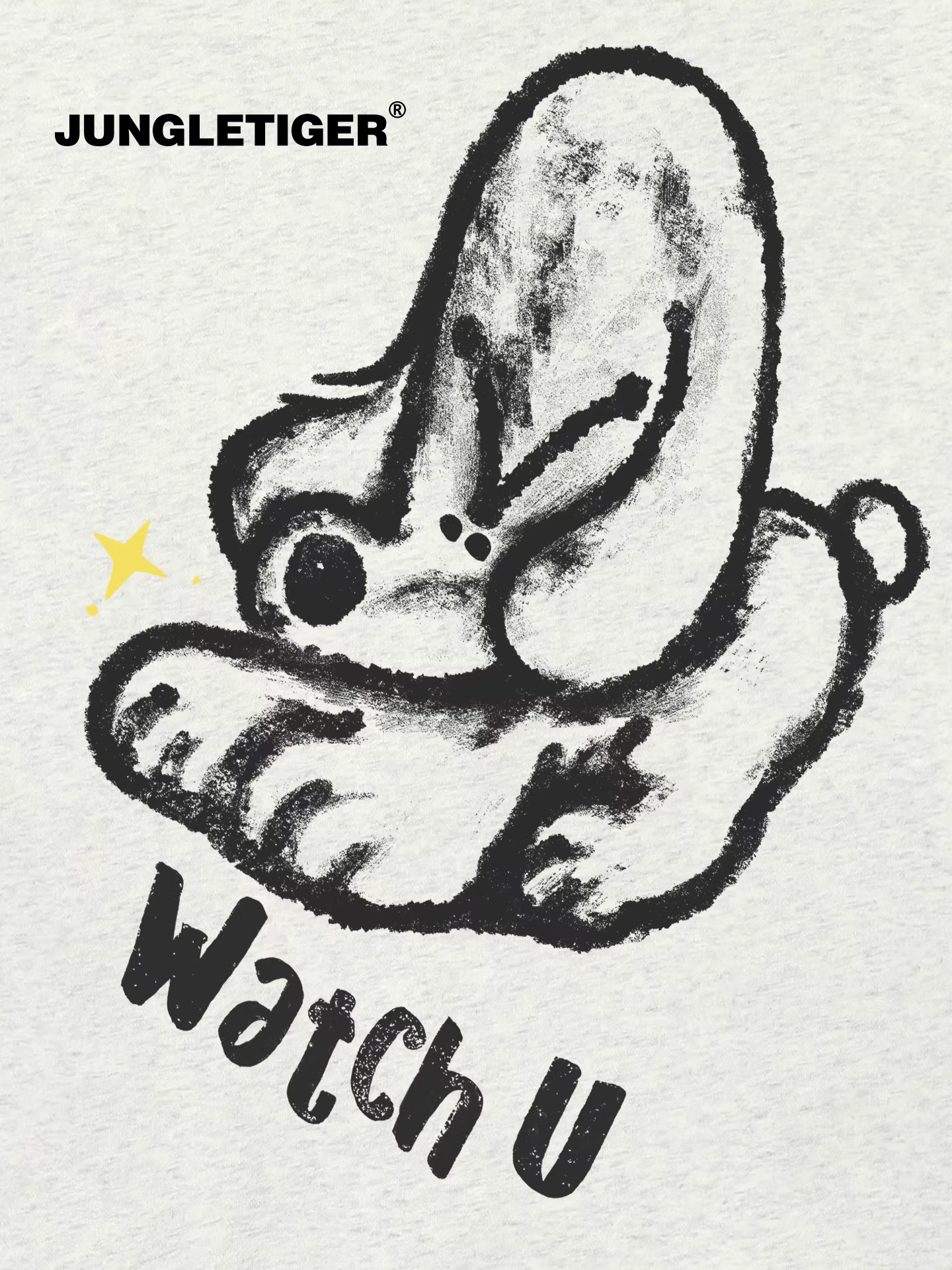 Jungle Tiger & Illustrator Collaboration Grimace Puppy Crewneck Sweatshirt Unisex 420g Áo chui đầu hạng nặng dành cho cặp đôi