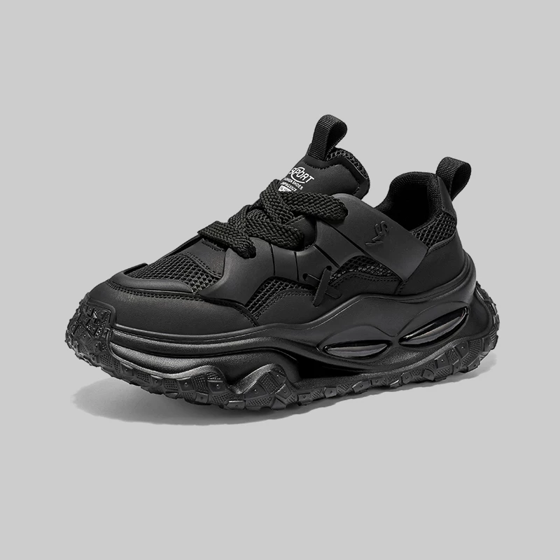 Giày nam Dongjia Qshoes xuất khẩu giày bố chiến binh đen đế dày tăng chiều cao thời trang đường phố thể thao giày thường