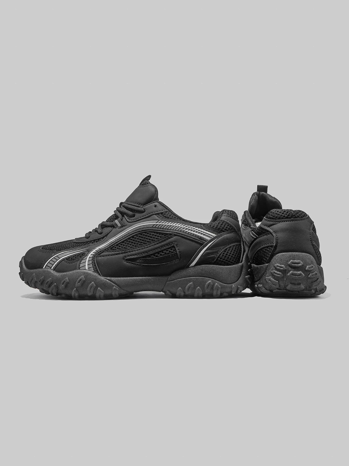 Dongjia Qshoes xuất khẩu giày nam ngoài trời thông thường, giày lưới thoáng khí đi bộ đường dài và leo núi, giày thể thao màu đen, giày du lịch