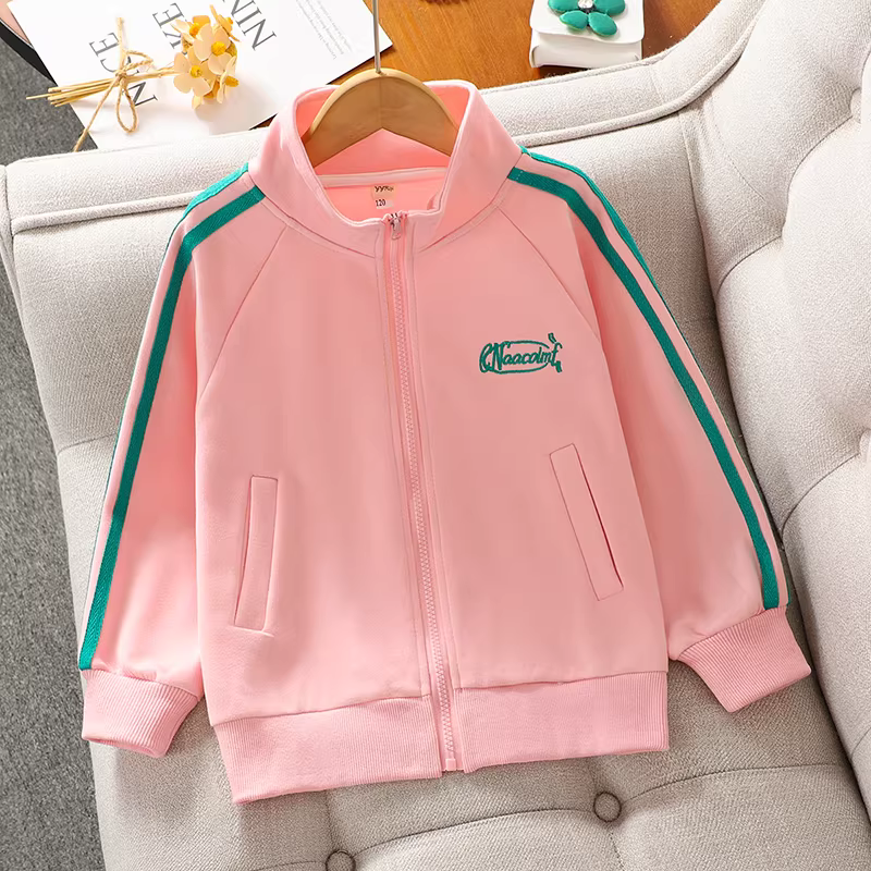 Bộ đồ thể thao nữ bé gái 2025 kiểu mới xuân thu áo khoác áo sweatshirt thu đông quần ống rộng hai mảnh