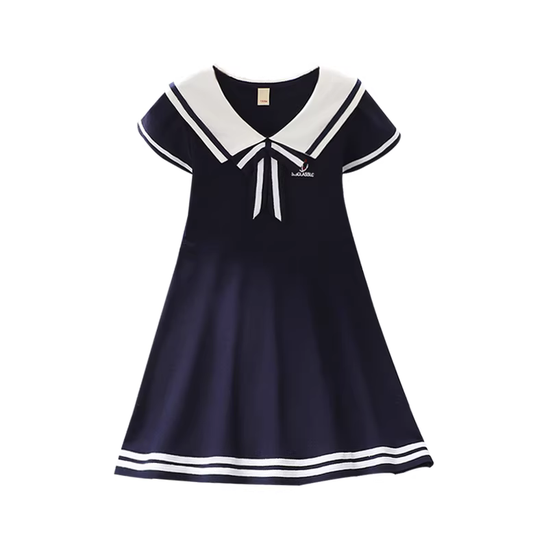 Váy bé gái, quần áo mùa hè, kiểu mới 2025, váy thể thao thời trang trẻ em hot trên mạng, váy polo bé gái lớn, kiểu dáng mỏng