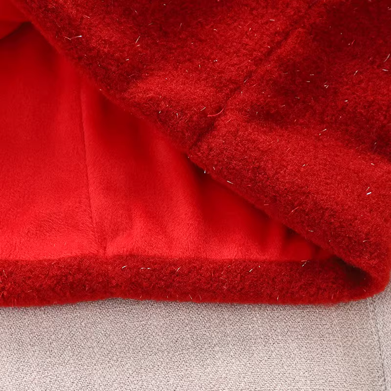 Bộ trang phục Tết thiếu nhi, áo len đầm mùa đông, quần áo Tết 2025 cho bé gái, bộ đồ Tết màu đỏ