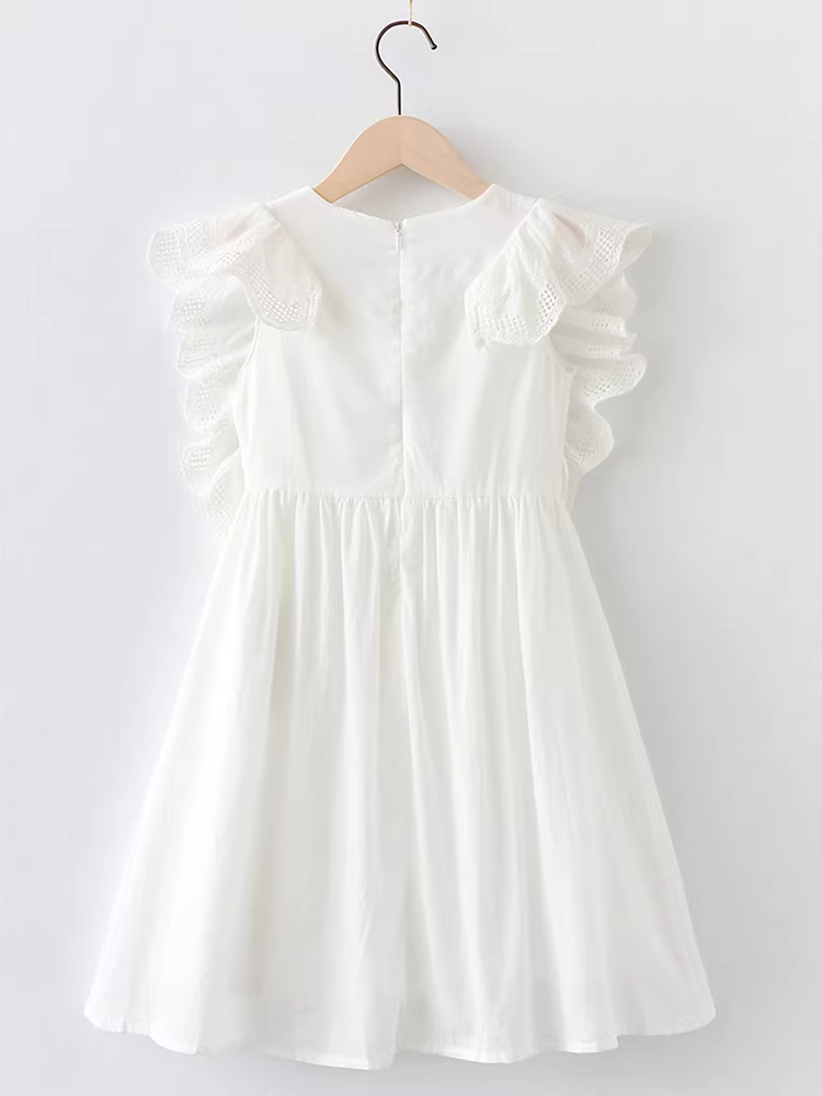 Váy công chúa cho bé gái, váy mùa hè thời trang, váy trắng tay bồng trẻ em kiểu mới 2025, váy cho bé lớn