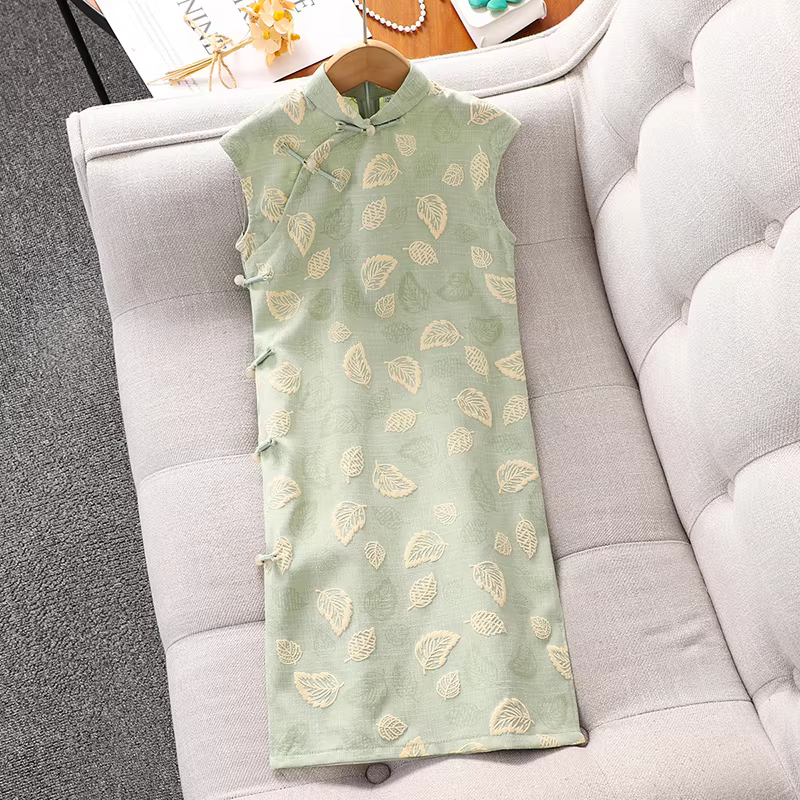 Đầm sườn xám gia đình phối đồ hè 2025 kiểu mới, đầm Hanfu phong cách Trung Hoa cho bé gái, đầm hè trẻ em