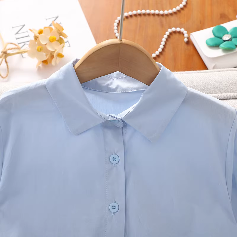 Váy sơ mi bé gái xuân thu 2025 kiểu Hàn Quốc mới, váy tiểu thư trẻ em, váy bé gái mùa xuân thường ngày