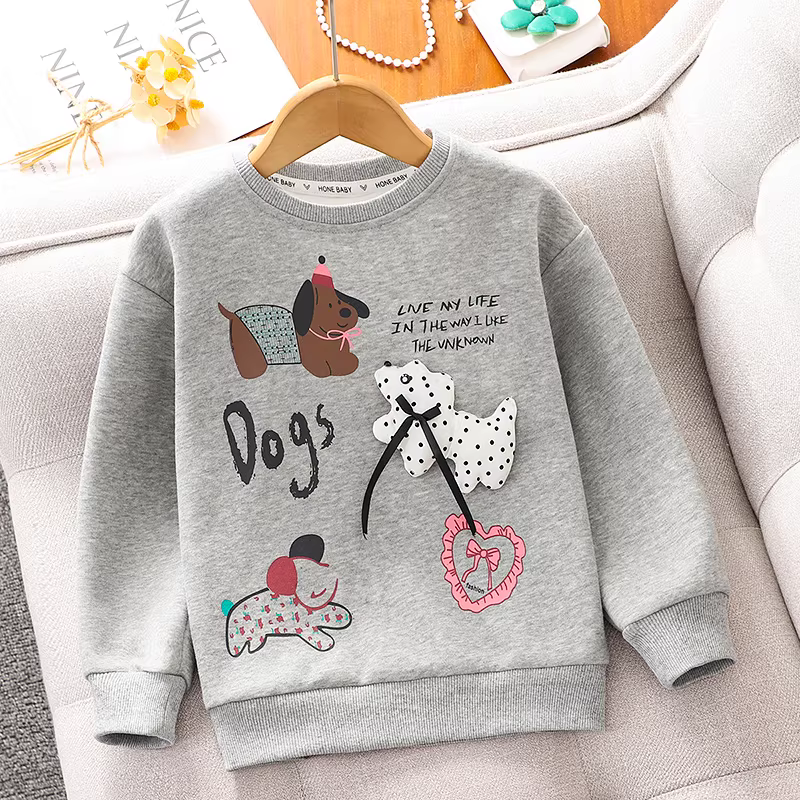 Bộ đồ thể thao nữ, phong cách xuân thu, quần áo trẻ em, áo nỉ sành điệu, váy xếp ly, bộ hai mảnh, trang phục mùa xuân, váy thường ngày cho bé gái