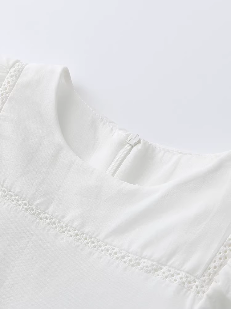 Váy công chúa cho bé gái, váy mùa hè thời trang, váy trắng tay bồng trẻ em kiểu mới 2025, váy cho bé lớn