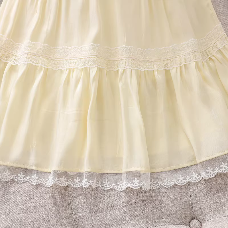 Váy công chúa bé gái hè 2025 kiểu mới, váy ren cao eo, thời trang trẻ em hè, váy chữ A mỏng