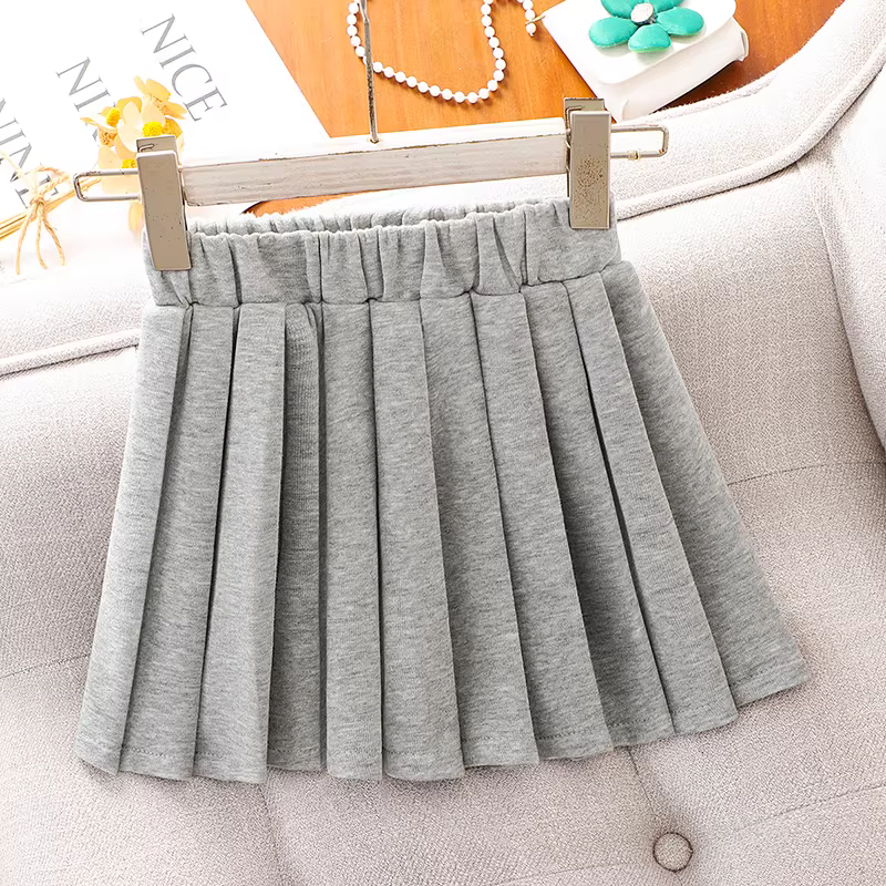 Bộ đồ thể thao nữ, phong cách xuân thu, quần áo trẻ em, áo nỉ sành điệu, váy xếp ly, bộ hai mảnh, trang phục mùa xuân, váy thường ngày cho bé gái