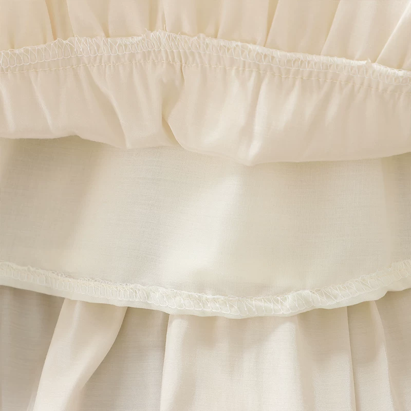 Váy hè cho bé gái, chất liệu cotton nguyên chất, váy dài trung bình cho trẻ em, váy tutu, trang phục hè thời trang mới cho trẻ lớn hơn năm 2025