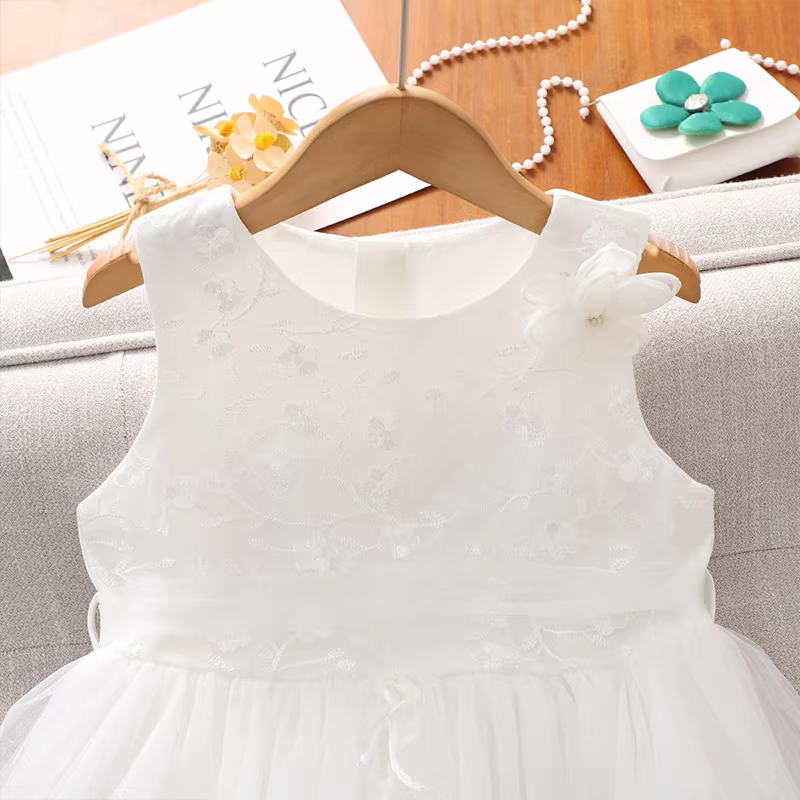 Váy công chúa bé gái mùa hè 2025 mới váy lưới trẻ em váy vest váy không tay cho bé gái váy mùa hè