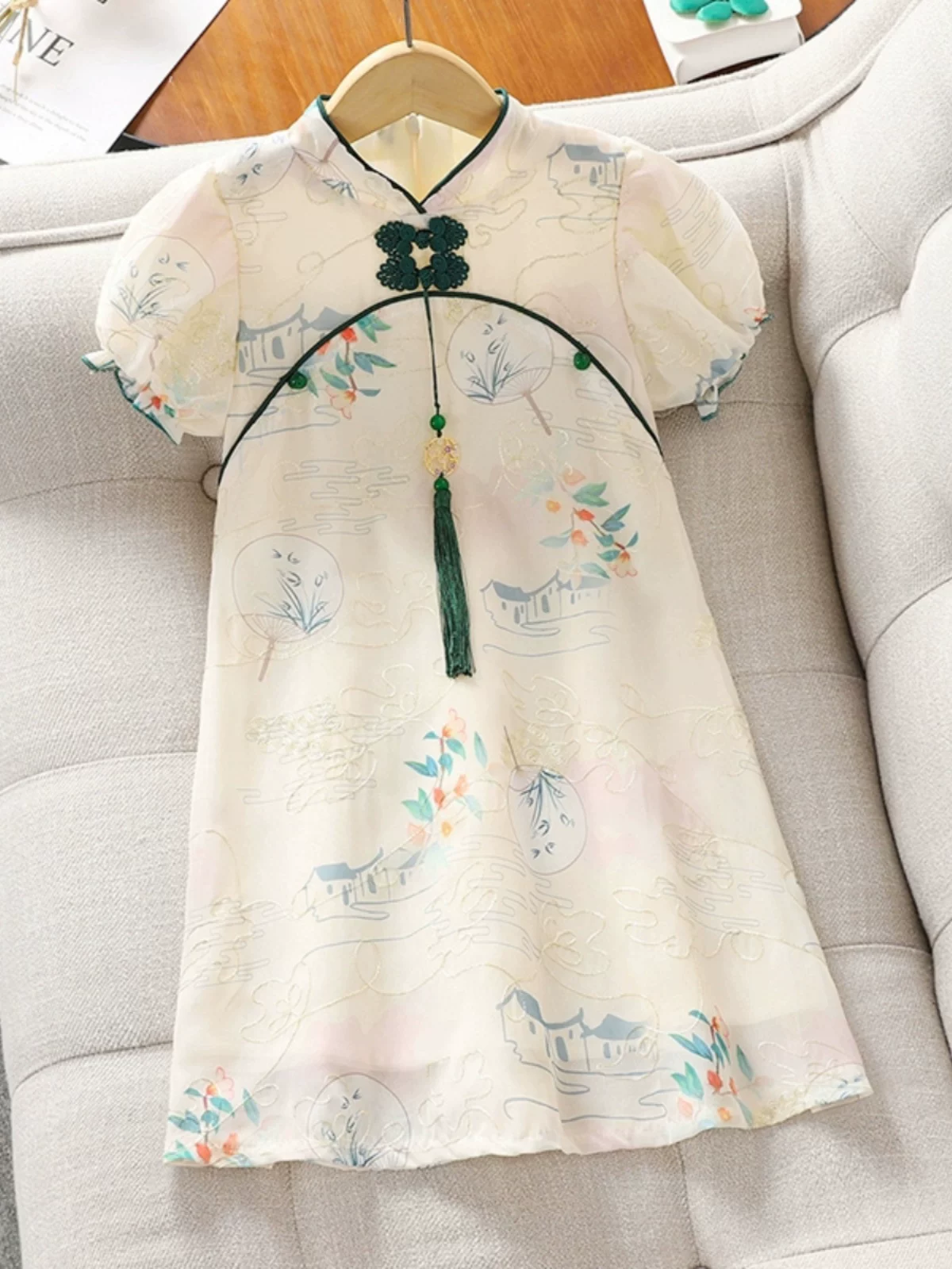 Váy sườn xám cho bé gái, váy mùa hè, quần áo trẻ em sành điệu, váy voan, váy công chúa, hanfu mùa hè, phong cách mùa hè, váy phong cách cổ xưa