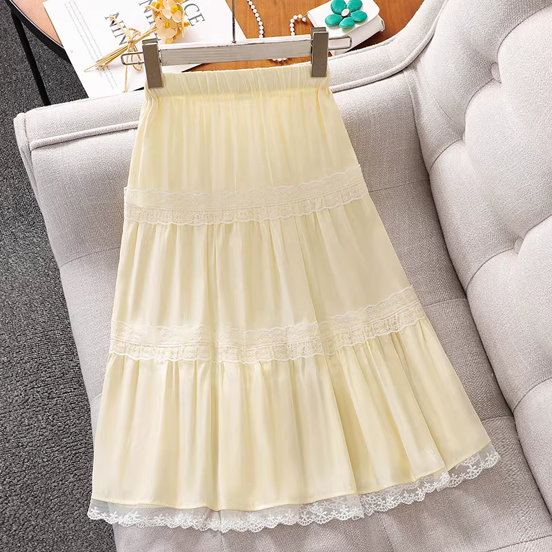 Váy công chúa bé gái hè 2025 kiểu mới, váy ren cao eo, thời trang trẻ em hè, váy chữ A mỏng