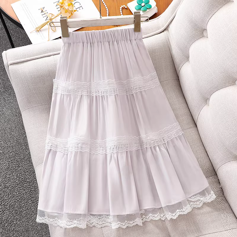 Váy công chúa bé gái hè 2025 kiểu mới, váy ren cao eo, thời trang trẻ em hè, váy chữ A mỏng