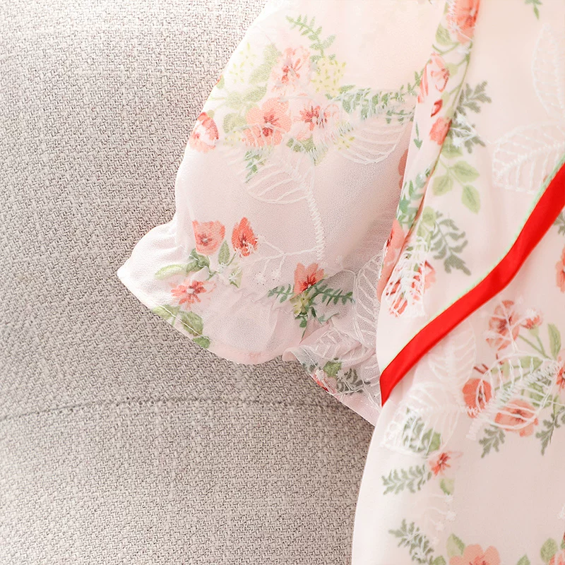 Váy sườn xám kiểu Trung Quốc dành cho bé gái, váy Hanfu cải tiến theo phong cách Trung Quốc mới dành cho trẻ em, váy mùa hè mới dành cho bé gái năm 2025