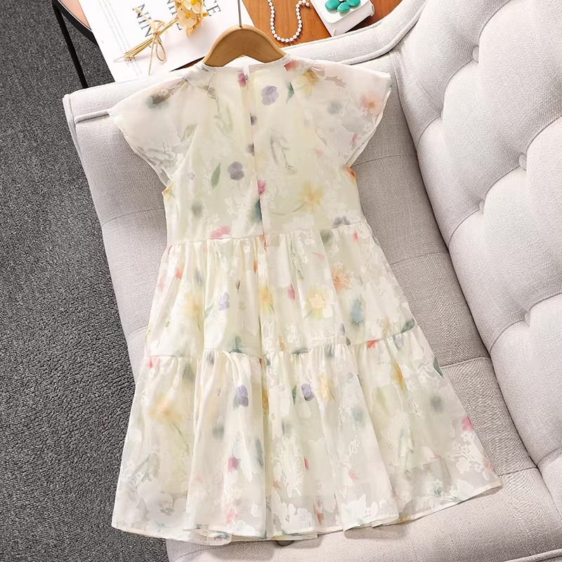Váy hè kiểu mới 2025 cho bé gái, váy công chúa hoa xinh xắn, váy voan mỏng mùa hè cho trẻ em