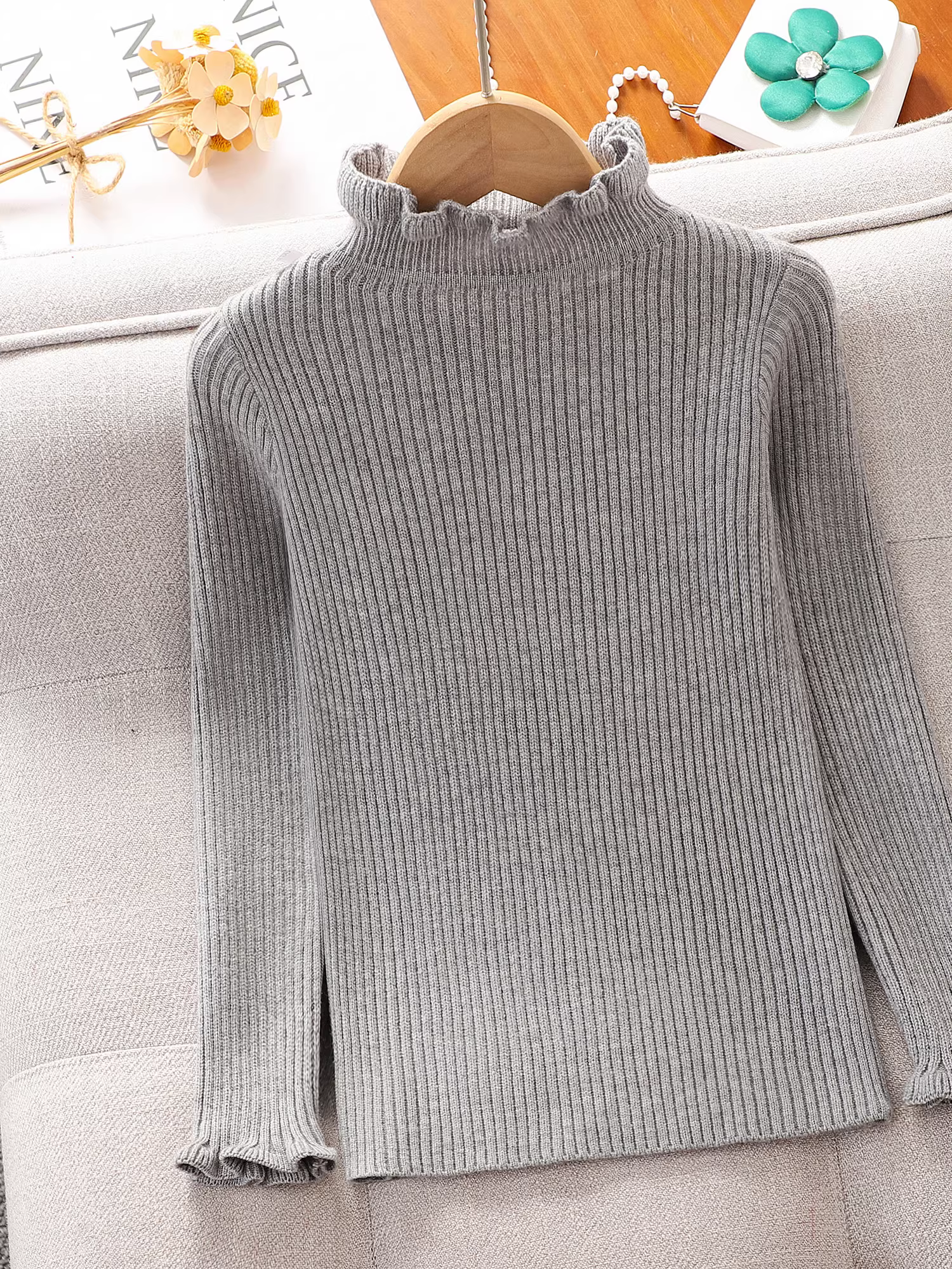 Váy công chúa bé gái thu đông 2025 kiểu mới, váy áo len dày cho bé gái lớn, bộ váy phong cách Chanel cho bé gái nhỏ