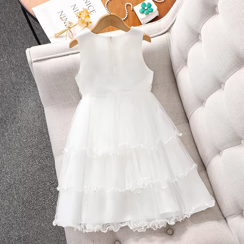 Váy công chúa bé gái mùa hè 2025 mới váy lưới trẻ em váy vest váy không tay cho bé gái váy mùa hè