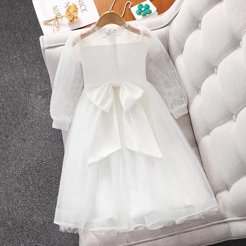 Váy bé gái, váy sang trọng nhẹ nhàng, váy mùa xuân, trang phục biểu diễn sinh nhật trẻ em, váy công chúa bồng bềnh mùa xuân & mùa thu cho bé gái