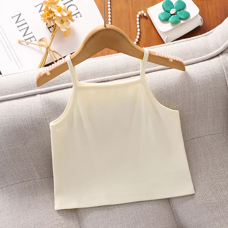 Bộ ba món váy yếm không tay dành cho bé gái, váy mùa hè sành điệu, áo vest thường ngày cho trẻ em, bộ đồ đi nghỉ hè cho bé gái