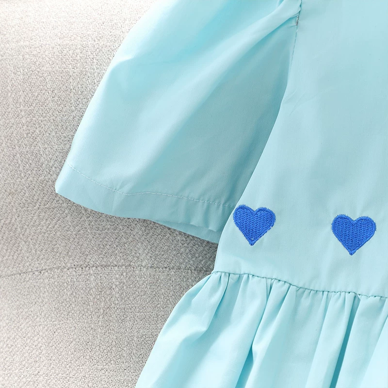 Váy hè kiểu Hàn Quốc cho bé gái 2025, kiểu dáng rộng, thêu họa tiết công chúa, váy mùa hè thường ngày cho trẻ em