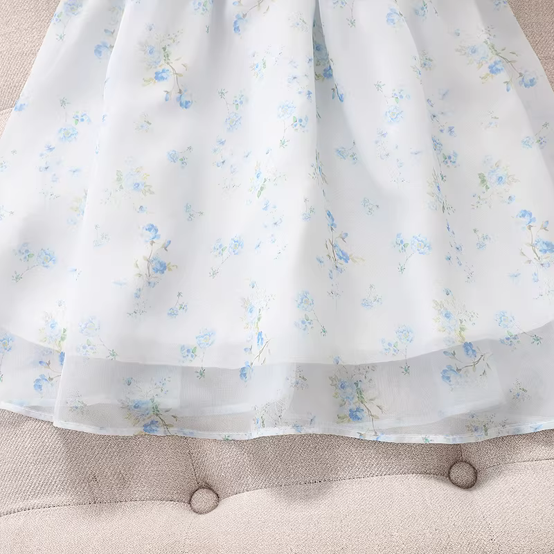 Váy bé gái hè 2025 kiểu mới, váy công chúa ngắn tay cho bé gái, váy voan hoa mỏng mùa hè