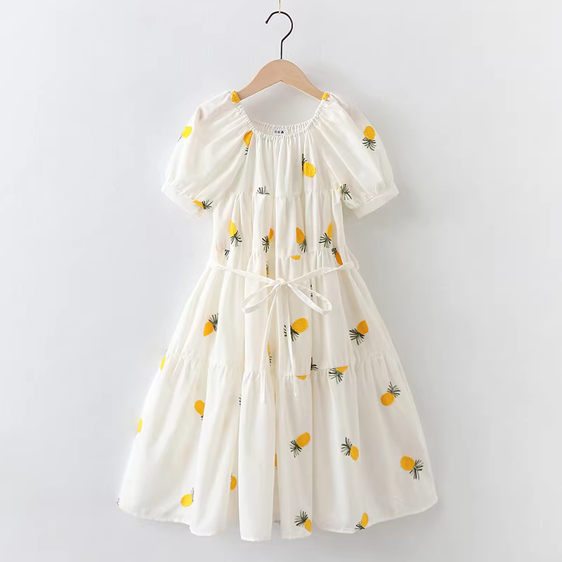Váy bé gái hè 2025 mẫu mới, váy voan hoa nhí, váy dài phong cách đồng quê cho bé lớn