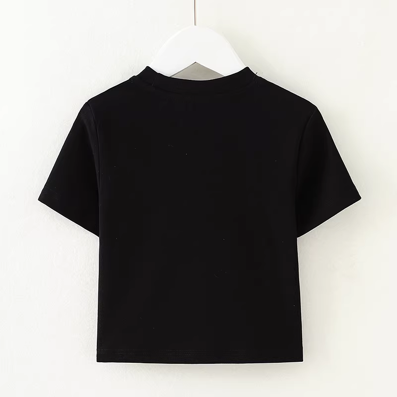 Áo thun bé gái tay ngắn kiểu mới hè 2025, áo kiểu dáng xu hướng, áo mỏng, áo thun bé gái lớn mặc hè