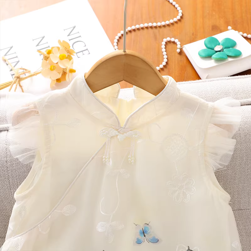 Váy sườn xám cho bé gái Quần áo trẻ em mùa hè Váy Hanfu phong cách Trung Hoa Váy mùa hè 2025 phong cách mới Váy kiểu Trung Quốc mới cho bé gái