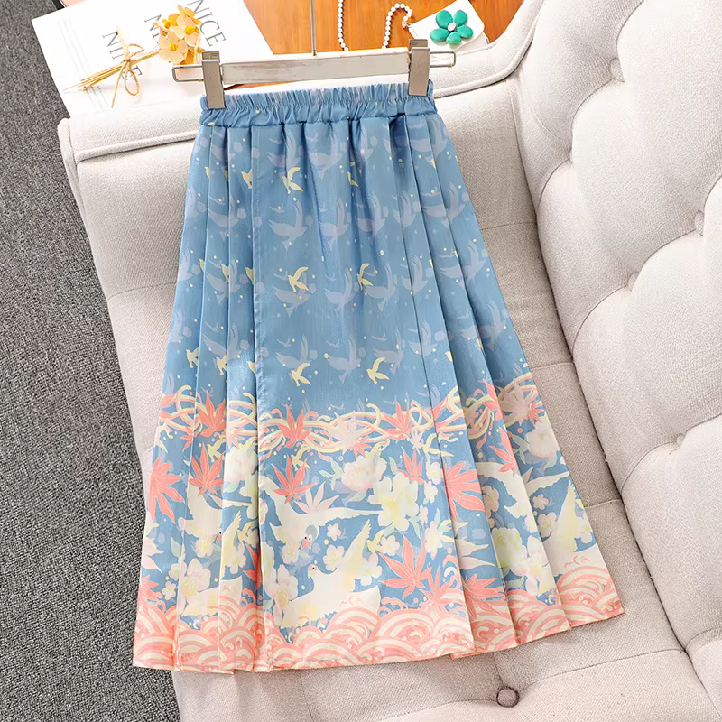 Bộ váy Hanfu Mamian cho bé gái, quần áo mùa đông cho bé gái, bộ đồ hai mảnh phong cách Trung Hoa mới năm 2025, trang phục Tết cho trẻ em