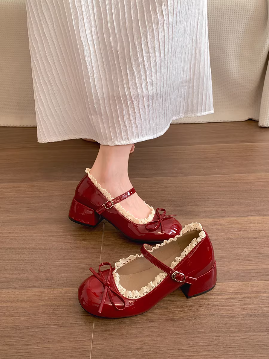 Giày cao gót kiểu ballet Pháp màu bạc dành cho nữ, giày Mary Jane tăng chiều cao mùa thu mới năm 2025.