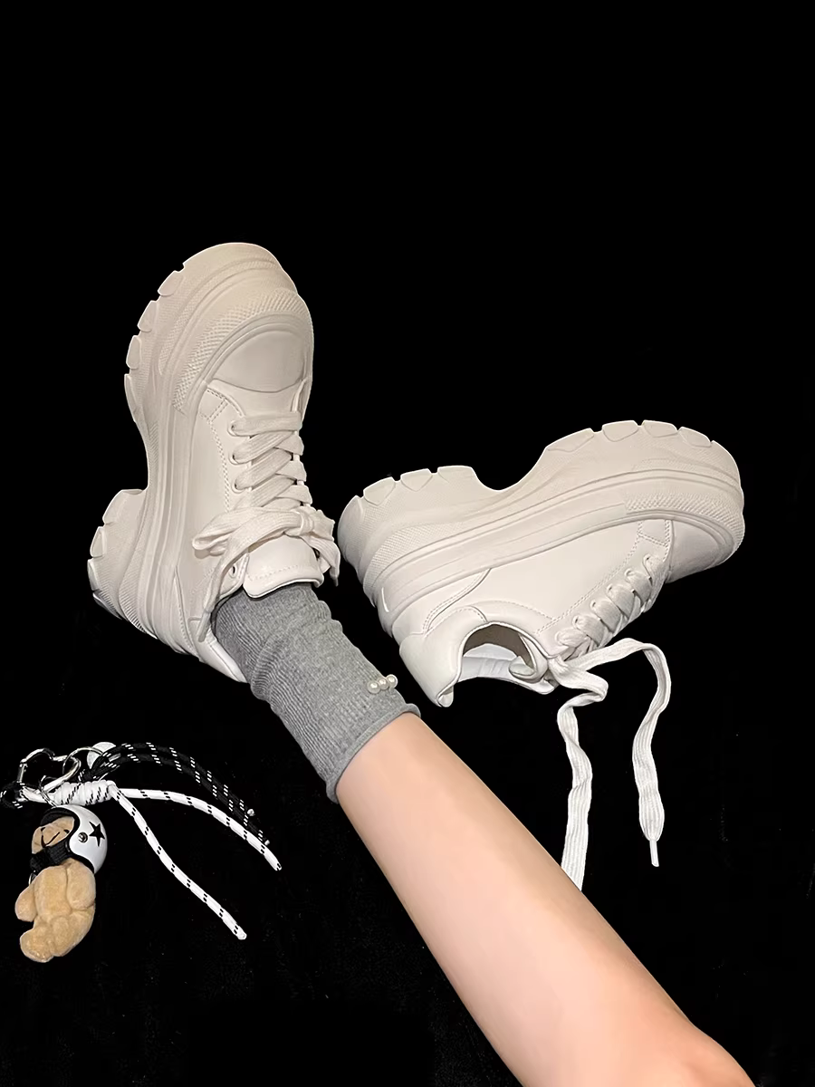 Giày thể thao đế dày đa năng dành cho nữ, giày trắng mùa thu mới 2025, giày thể thao nhẹ.