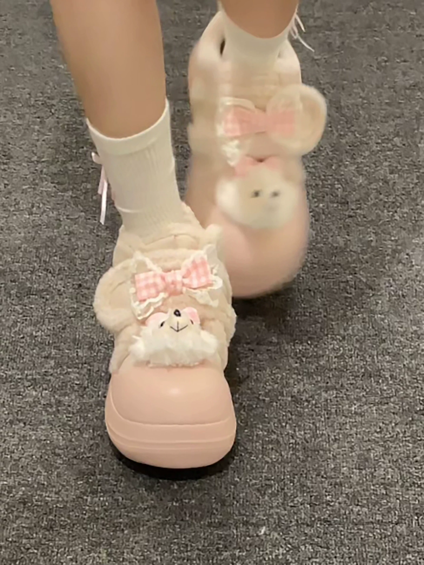 Giày bốt tuyết đế dày chống trơn Nanzai dành cho nữ, mẫu mới mùa đông 2025, đi ngoài trời, lót lông cừu, dày dặn, giữ ấm, tăng chiều cao, chất liệu cotton