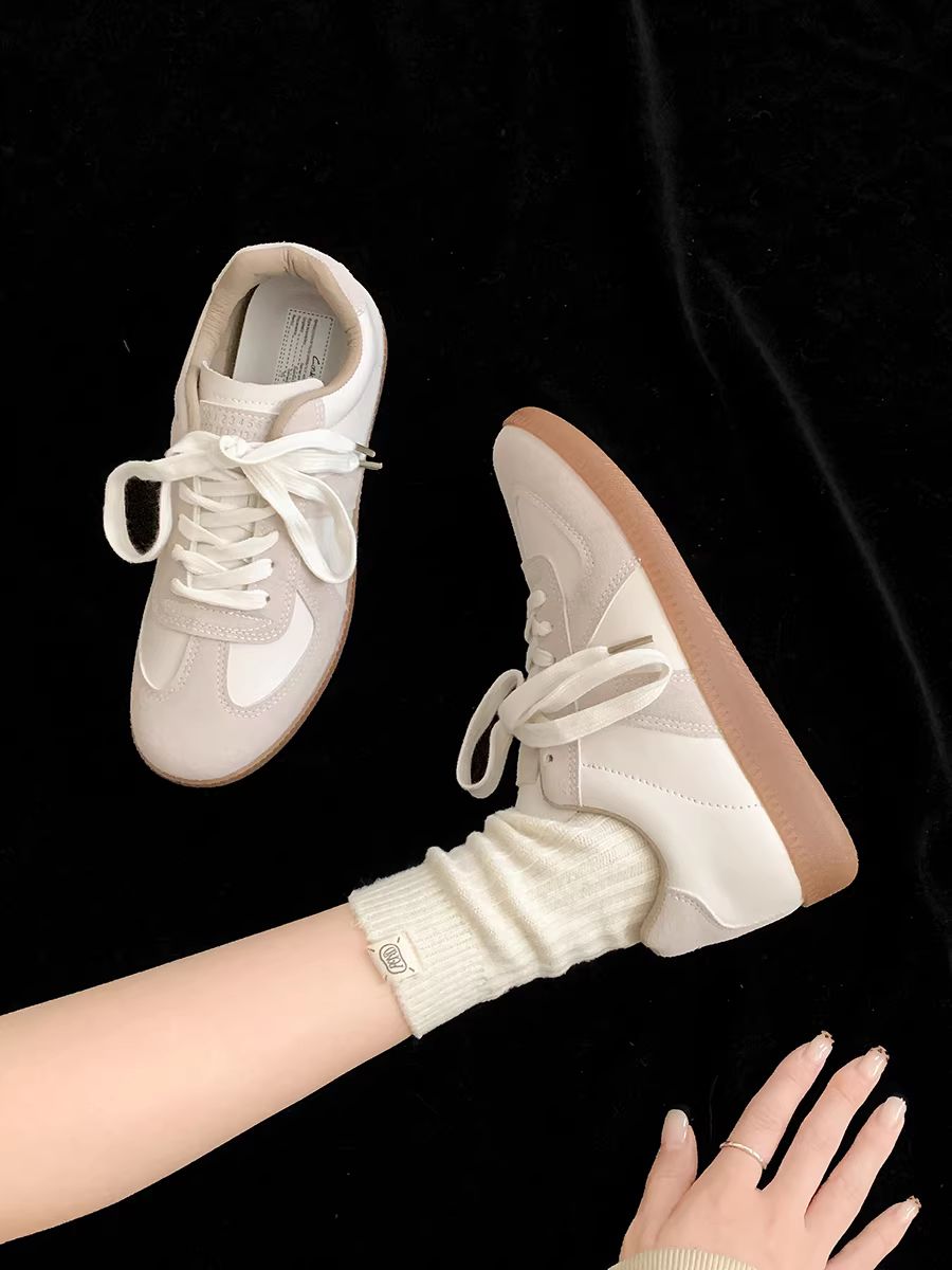 Giày thể thao Đức đế bằng mũi tròn kiểu retro Nanzai dành cho nữ, mẫu mới thu 2025, nhẹ, thoải mái, đế mềm, kiểu Forrest Gump