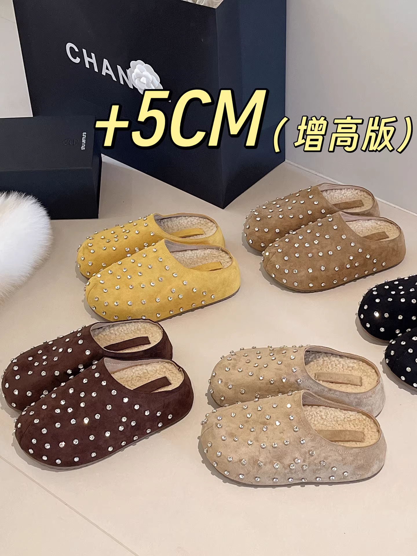 Giày Birkenstock đế dày nửa đế kiểu cổ điển mùa đông dành cho nữ 2025, kiểu dáng retro, chất liệu nhung mềm mại, giữ ấm, tăng chiều cao.